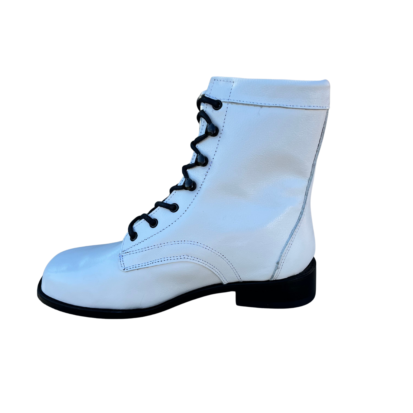 Youth’s White Lace-Up Boots