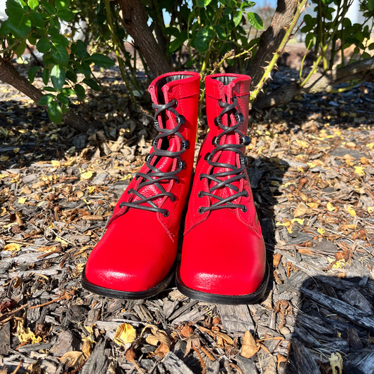 Youth’s Red Lace-Up Boots