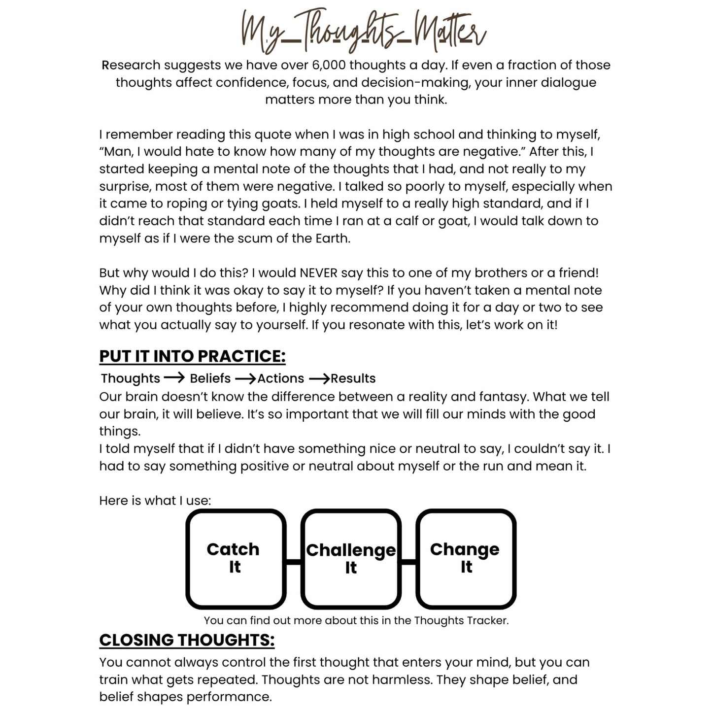 MENTAL GAME JOURNAL