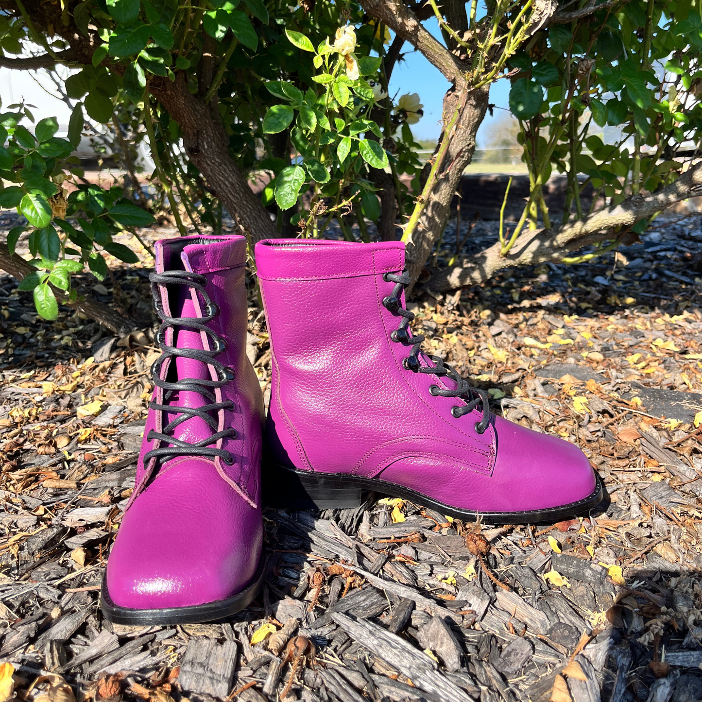 Youth’s Purple Lace-Up Boots