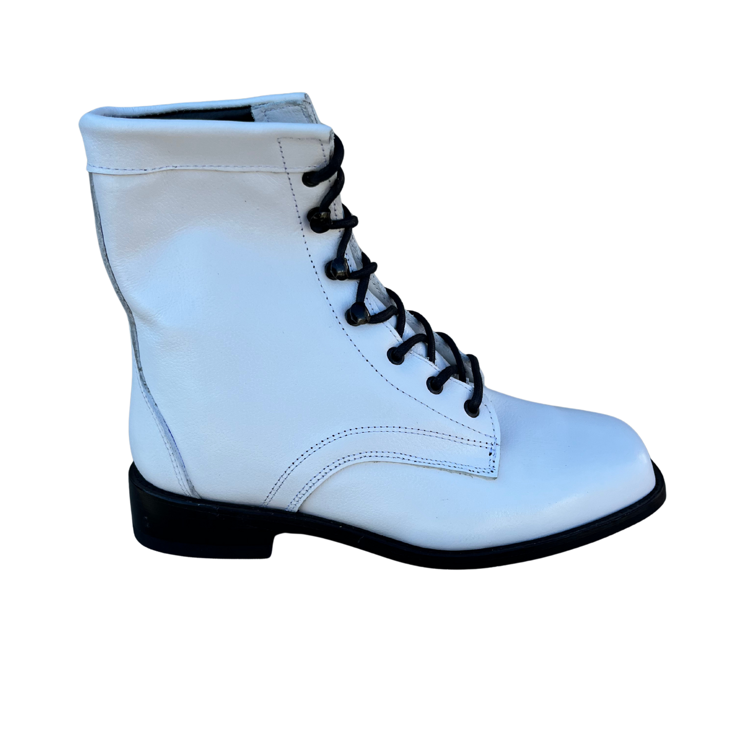 Youth’s White Lace-Up Boots