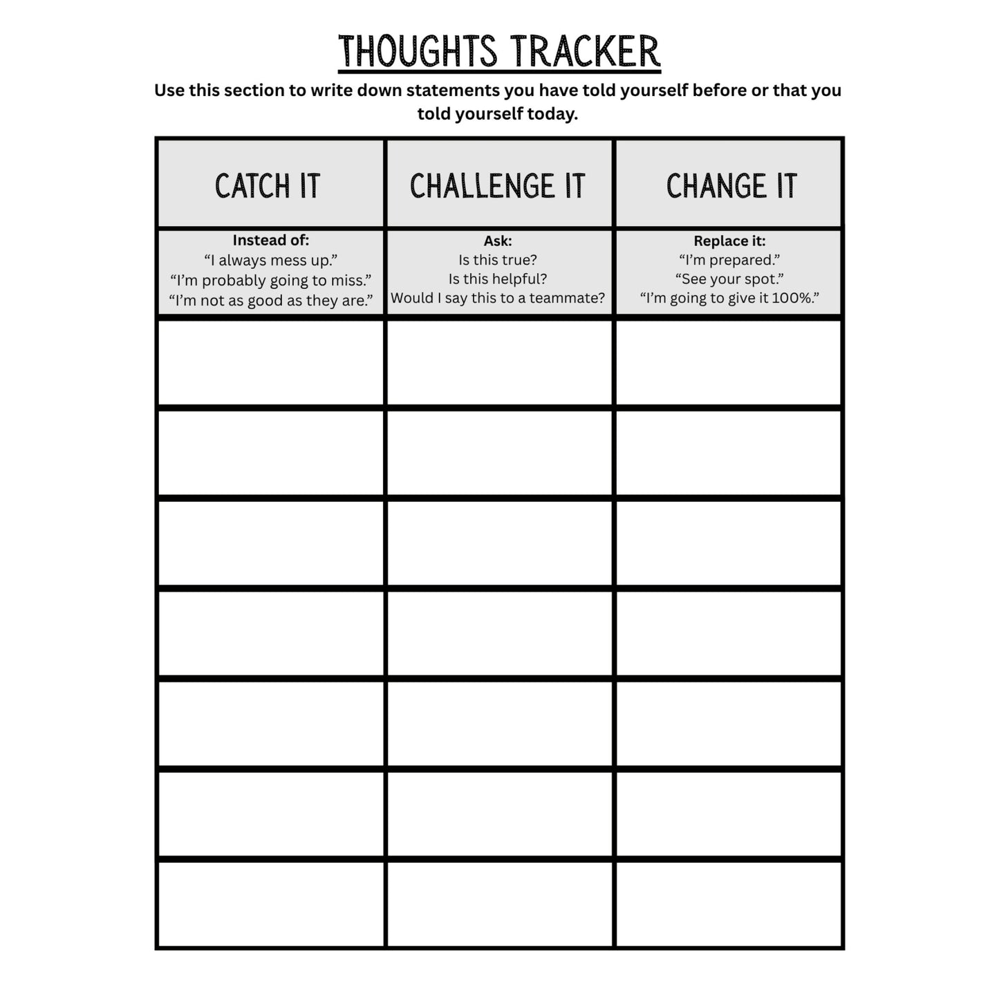 MENTAL GAME JOURNAL