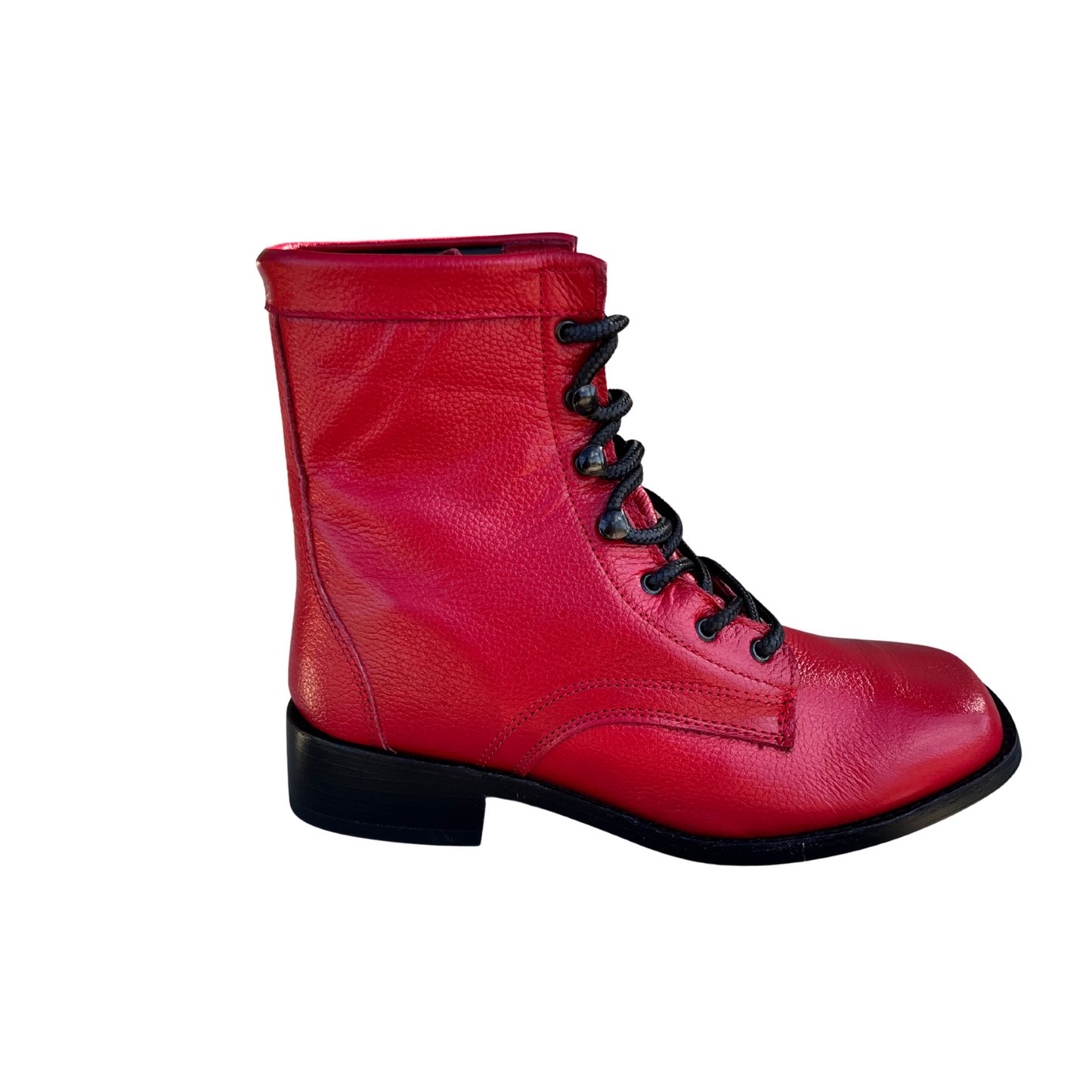 Women’s Red Lace-Up Boots