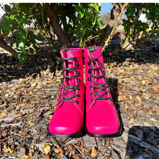 Youth’s Hot Pink Lace-Up Boots