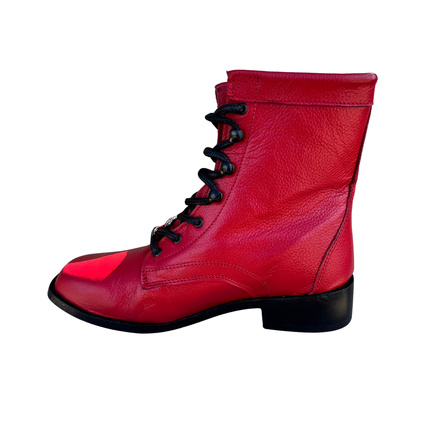 Women’s Red Lace-Up Boots