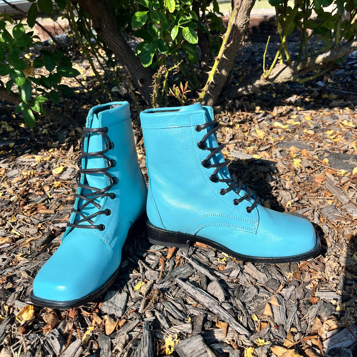 Youth’s Turquoise Lace-Up Boots