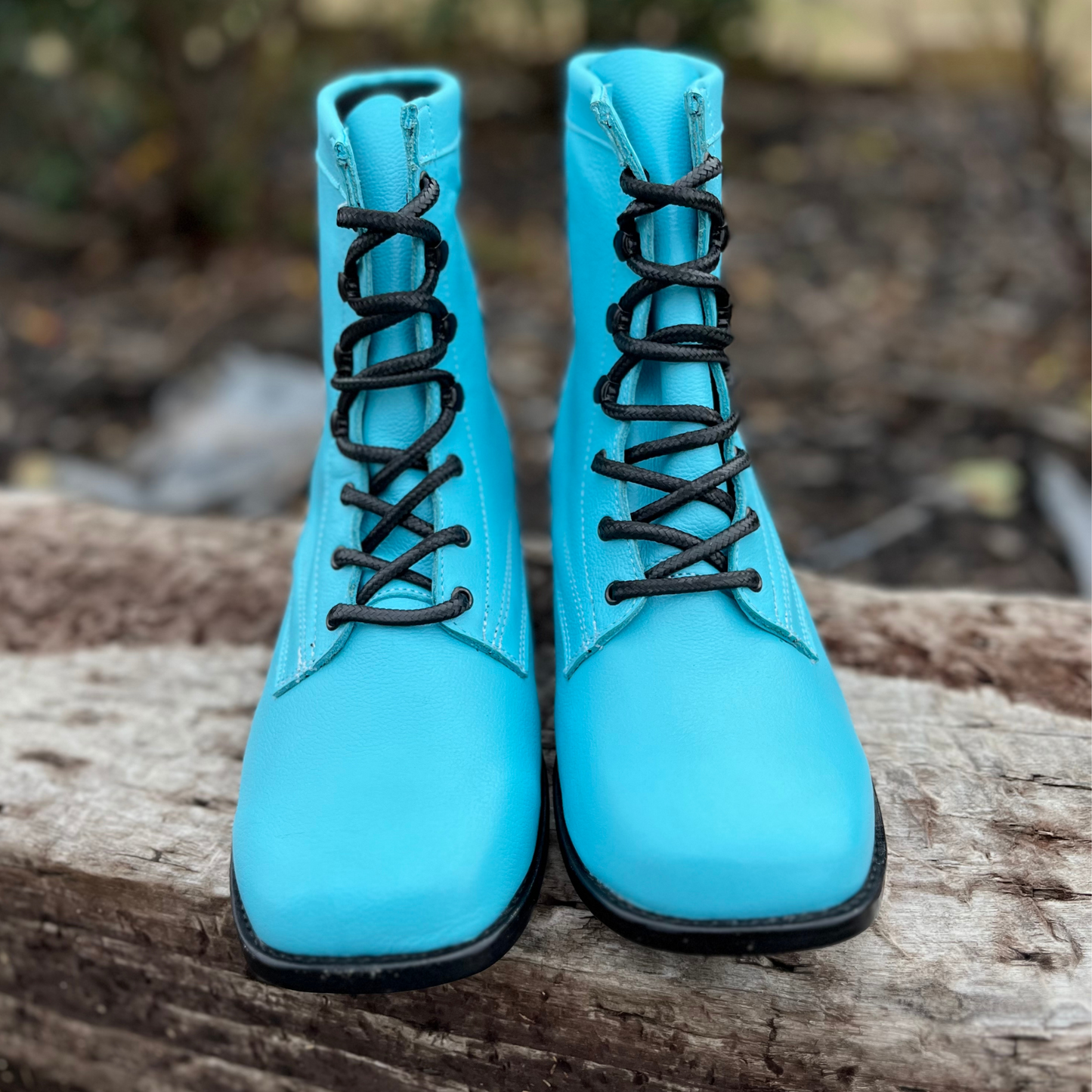 Women’s Turquoise Lace-Up Boots