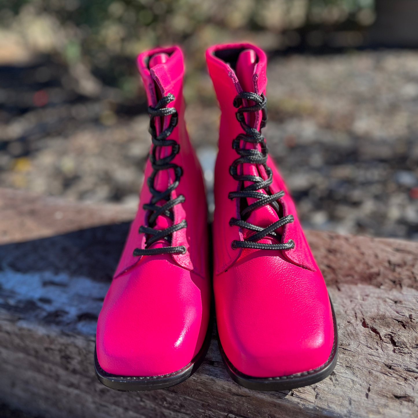 Women’s Pink Lace-Up Boots