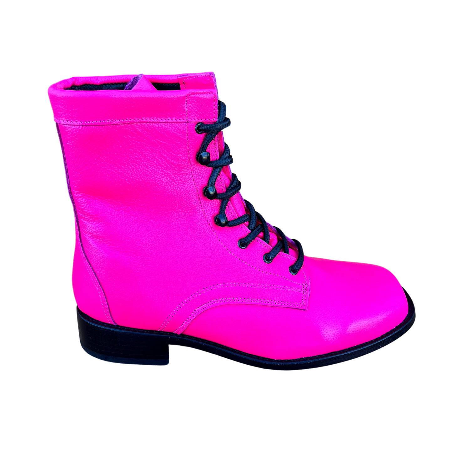 Women’s Pink Lace-Up Boots