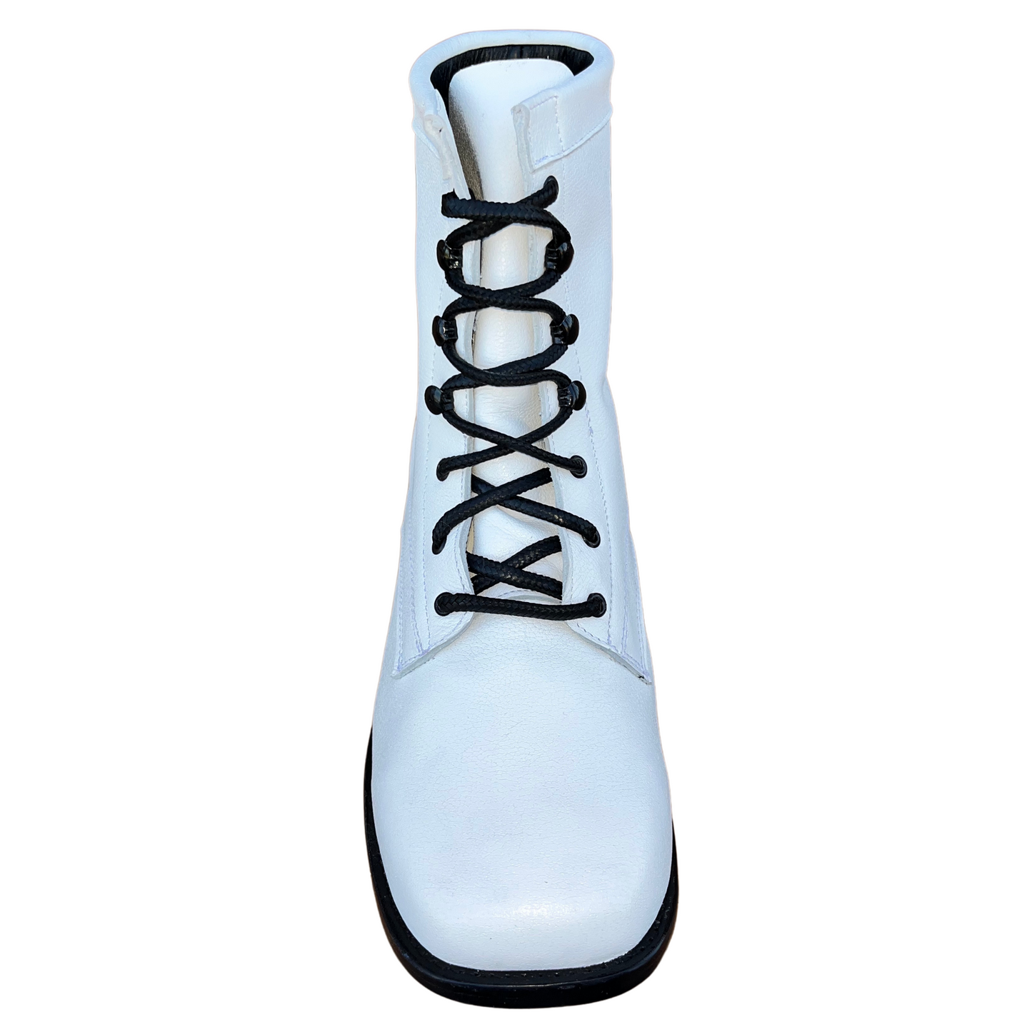 Women’s White Lace-Up Boots