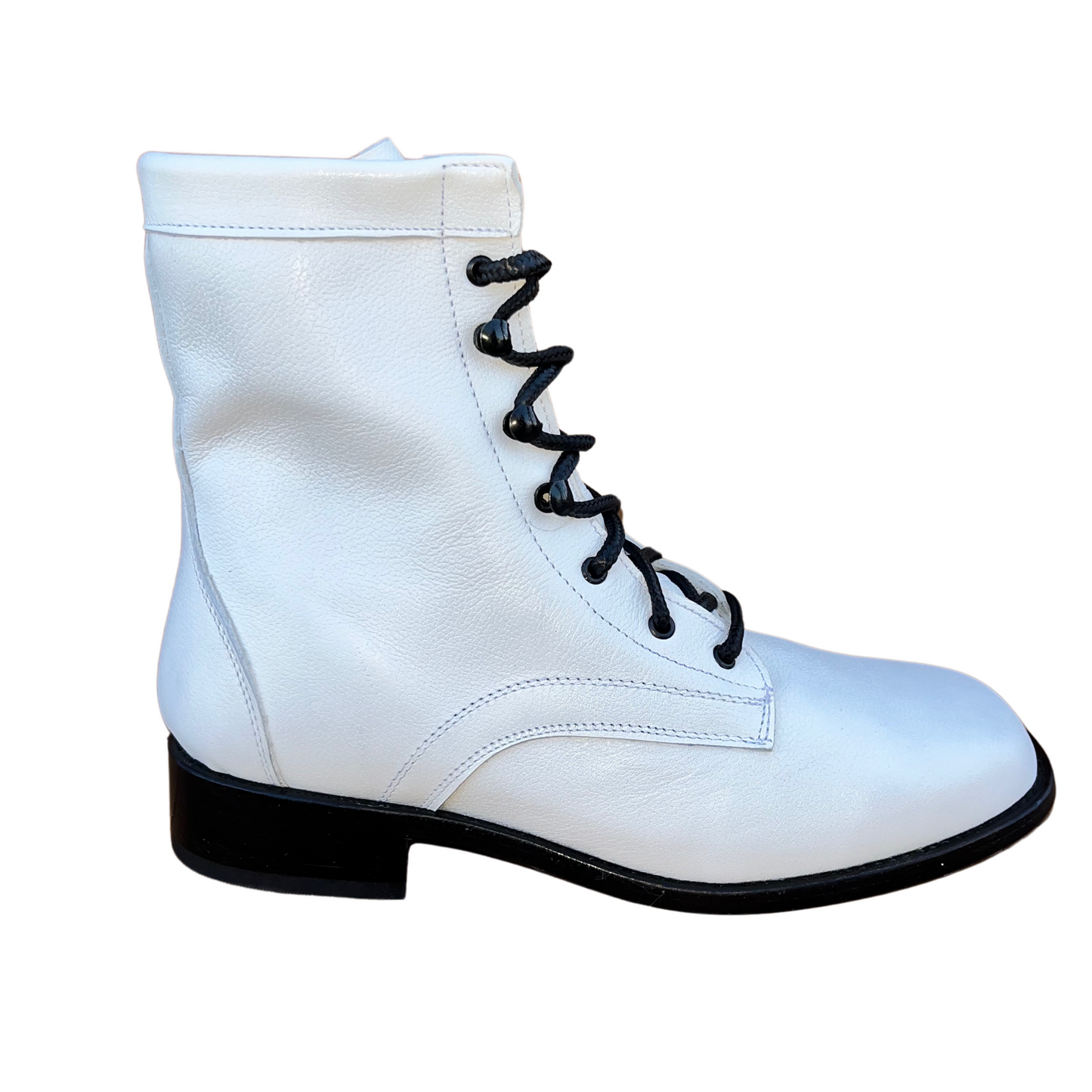 Women’s White Lace-Up Boots