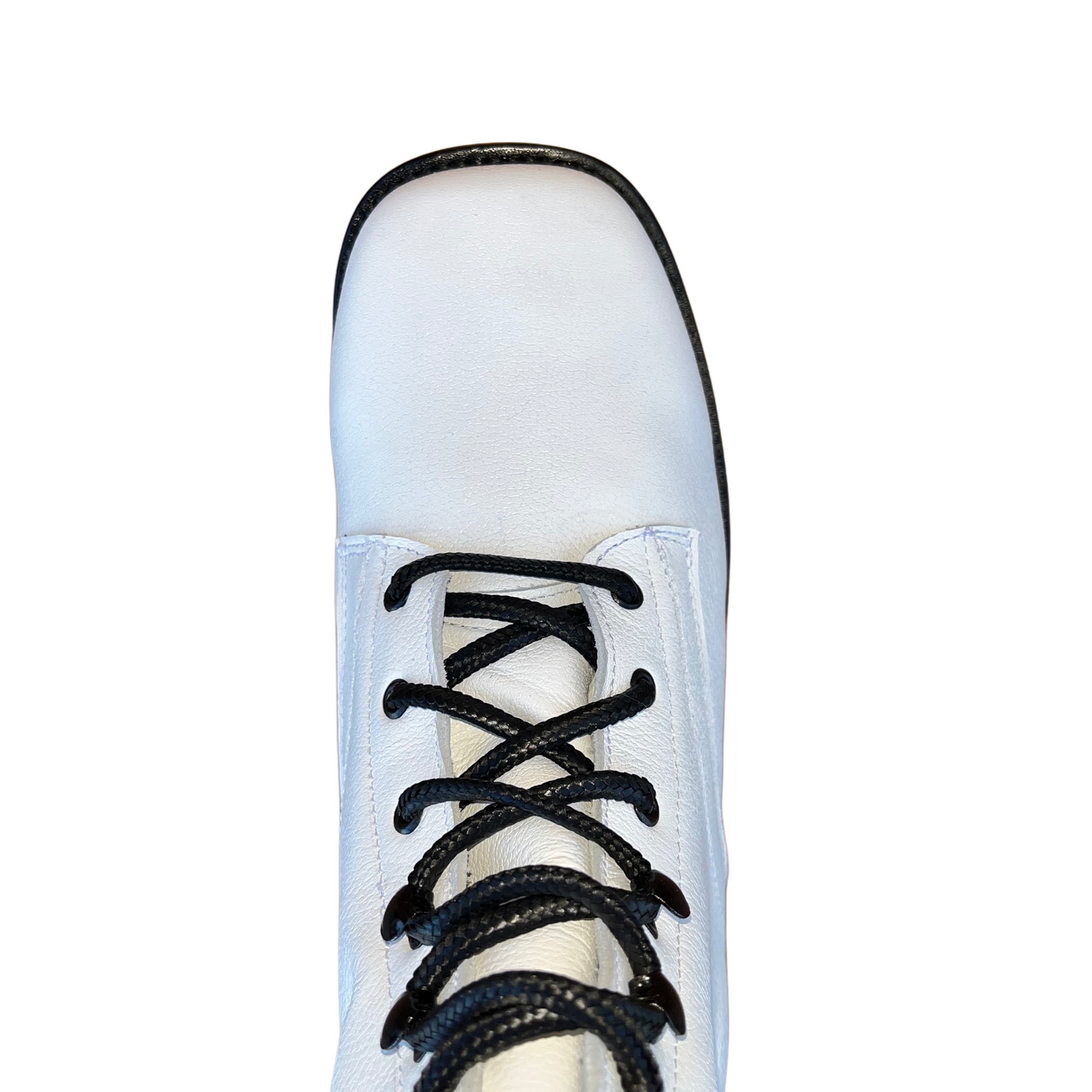 Women’s White Lace-Up Boots